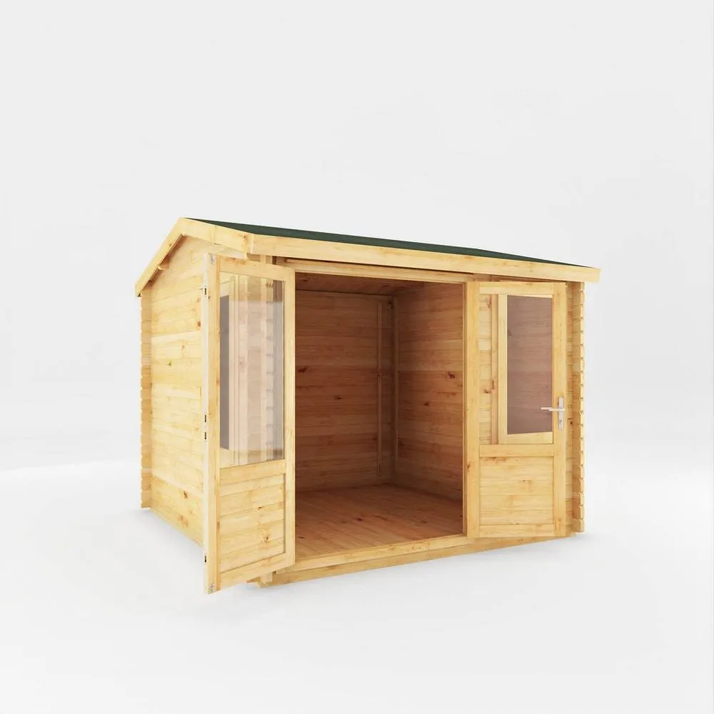 Mercia 3 x 3 m Home Office Elite 28 mm Log Cabin - L314.3 x W303.2 x H260 cm in Brown 2
