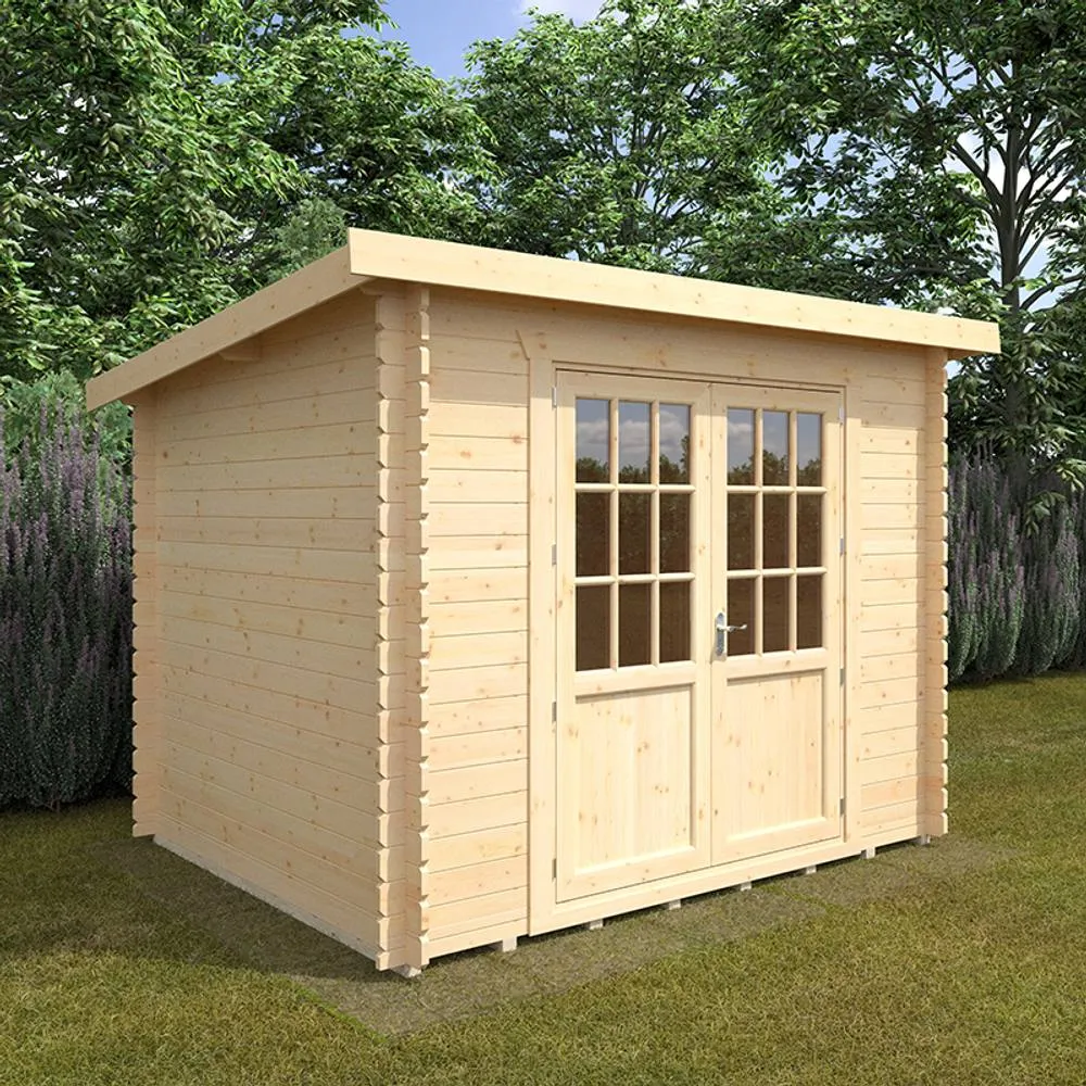 Buttercup Farm 10x8 The Kingsley 28mm Cabin - L295 x W235 x H232.8 cm in Natural 2