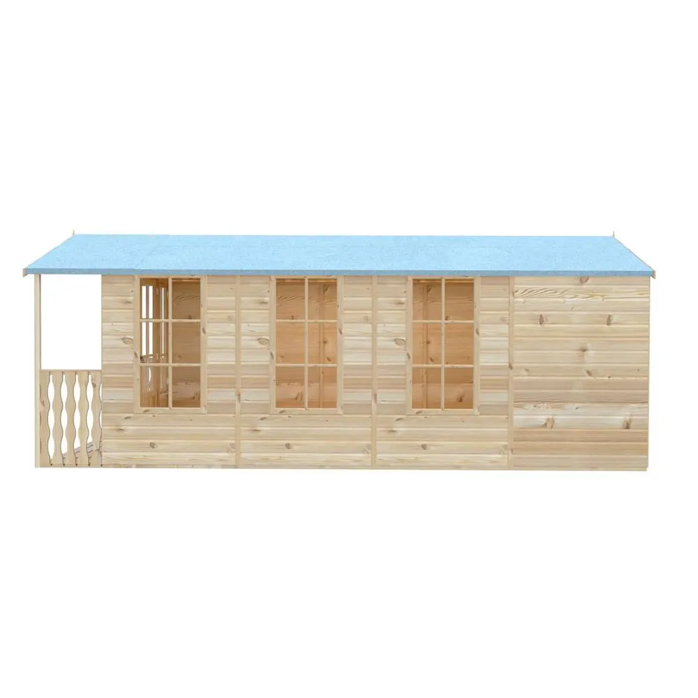 Shires Delmora 8x18 Shiplap Summerhouse with Veranda - L5380xW2456xH2174 mm in Light Brown 5