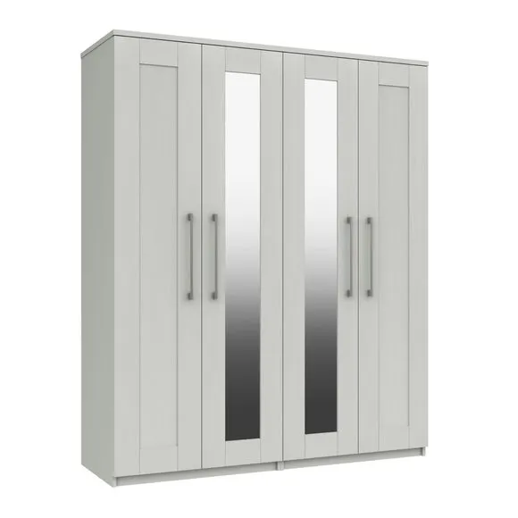 Ethan 4 Door Wardrobe, Mirrored 2