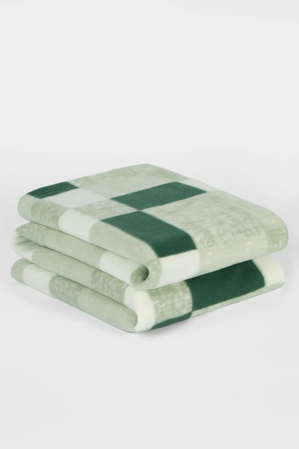 OHS Tartan Check Fleece Throw Winter Warm Soft Blanket in Dark Grey