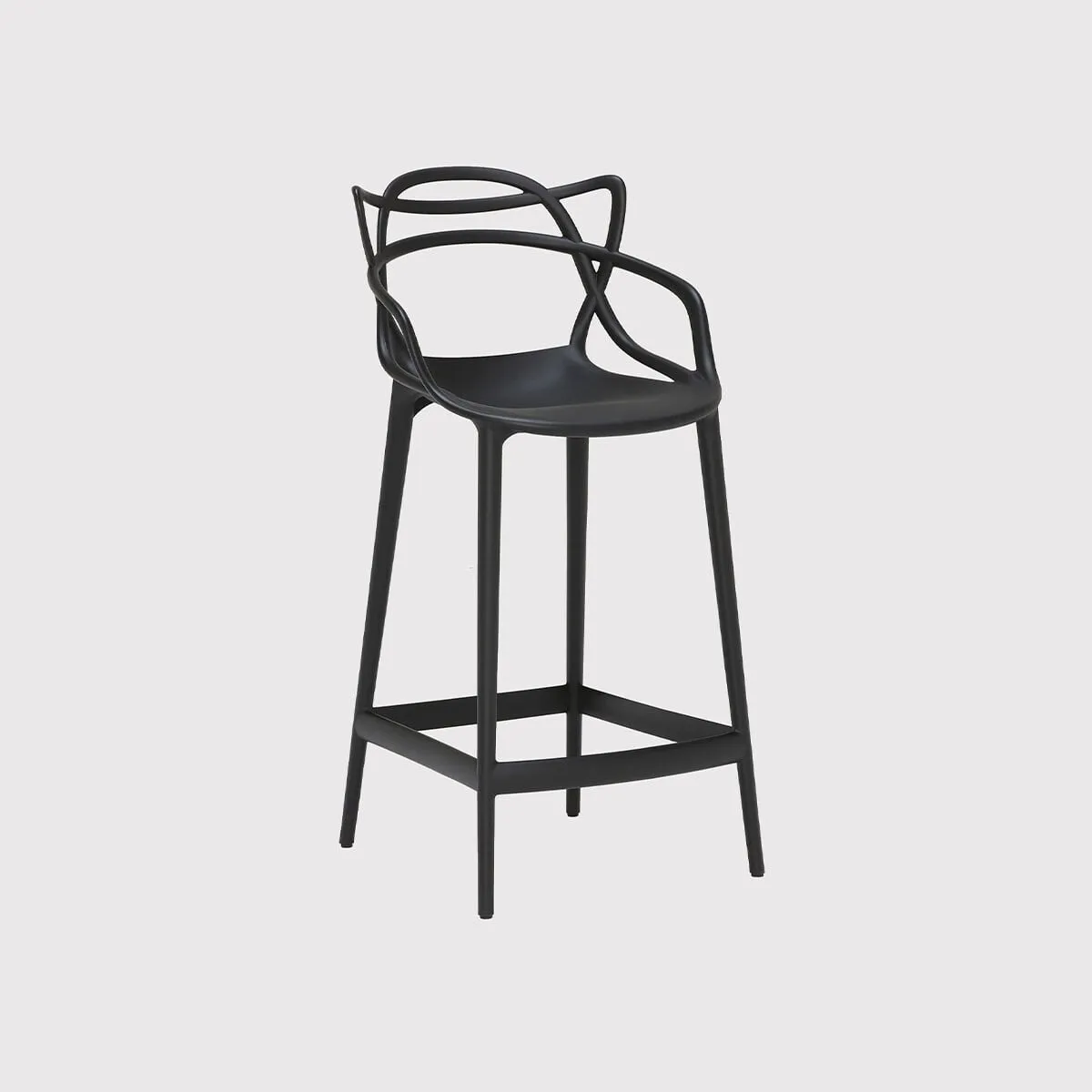 Kartell Masters Low Dining Stool 65Cm, Black Plastic | Barker & Stonehouse 2