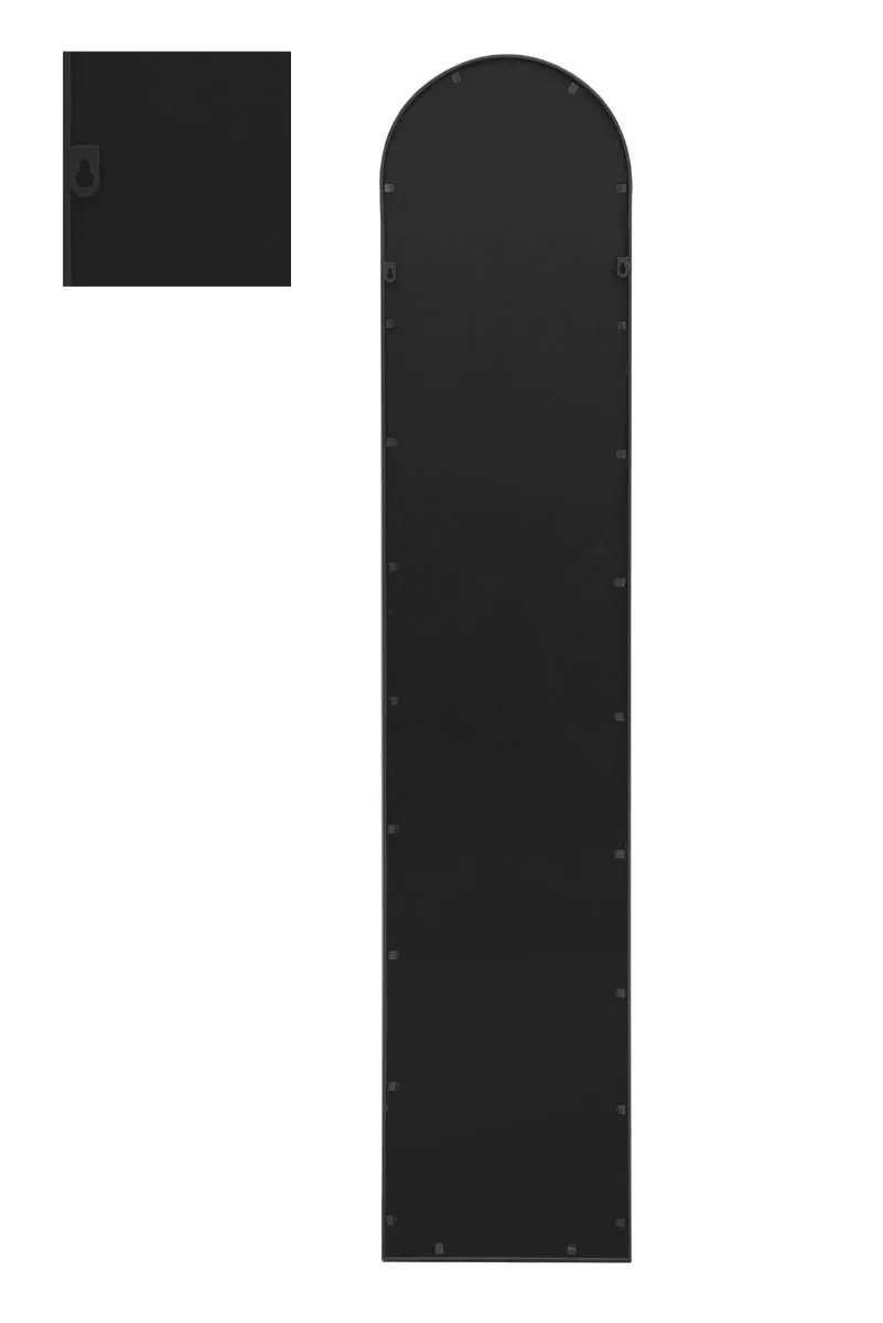 MirrorOutlet Black Framed Arched Leaner Wall Mirror 75" X 16" (190CM X 40CM) 5