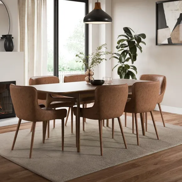Montreal Set of 2 Fully Upholstered Dining Chairs, Faux Leather 2