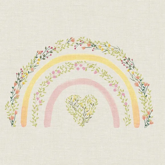 Rainbow Floral Square Cushion 2