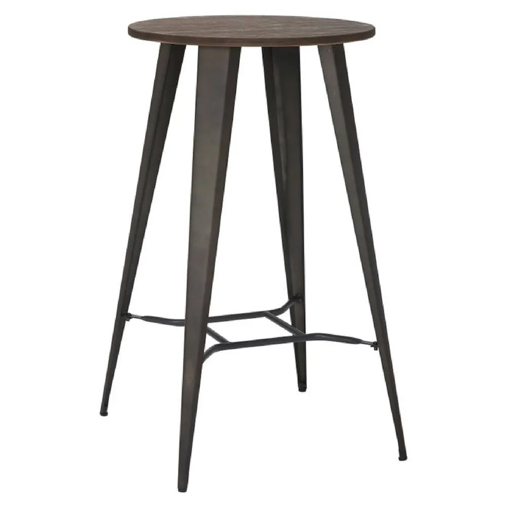 netfurniture Richmond Rustic Round Bar Table in Dark Brown