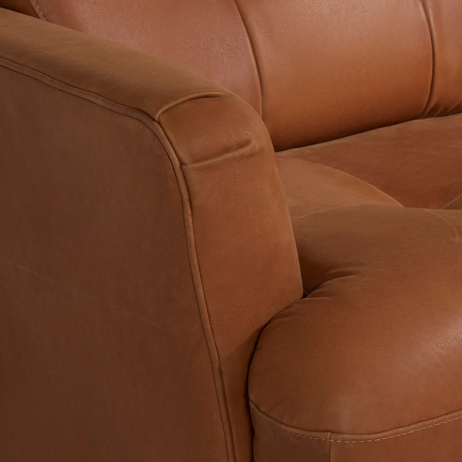 Aldo Loveseat Sofa, Brown Leather | Barker & Stonehouse 4
