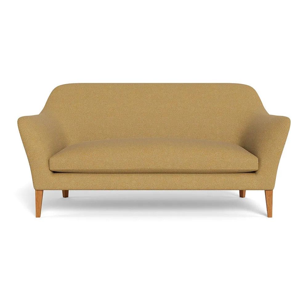 Heal's Wallis 3 Seater Sofa Boucle Tweed Citrine Stained Oak Feet 1