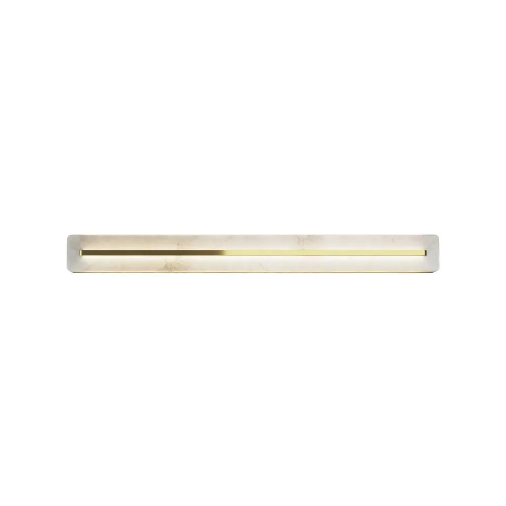 Netlighting Albatre Modern 80cm Wall Lamp Brass 3000K 300lm White Shade in Gold