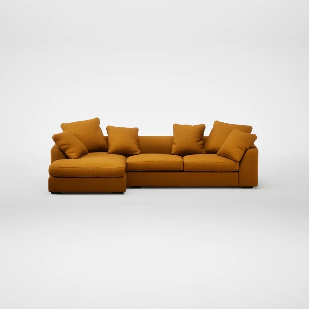 Heal's Cumulus Left Hand Facing Chaise Sofa Loop Twill Ochre 2