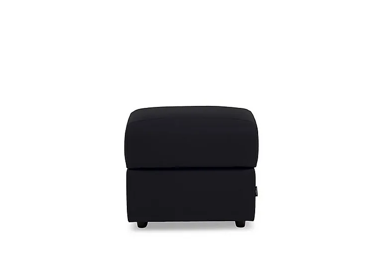Marconi Square Leather Storage Footstool - Torello Nero - Living Room Furniture - In Time for Christmas