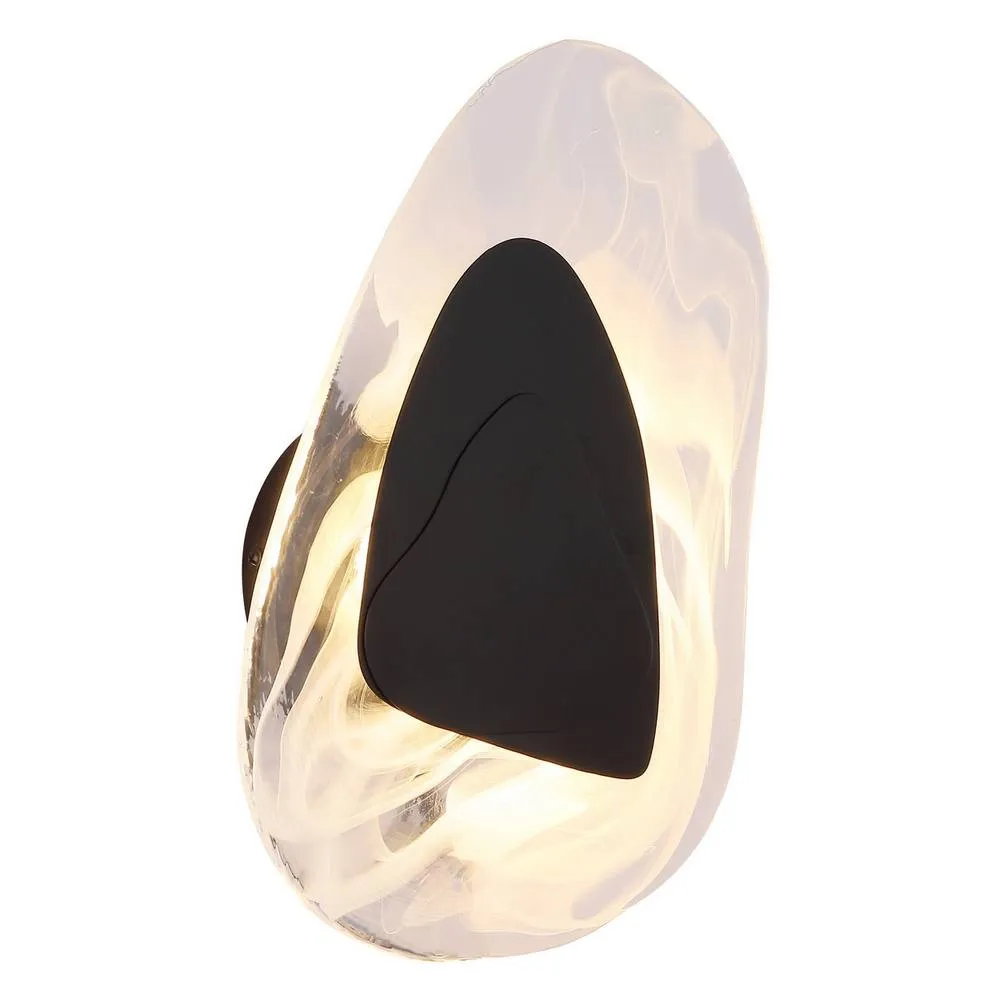 Netlighting Dorsey Integrated LED Wall Lamp Matt Black Clear Glass Shade LED 3000K