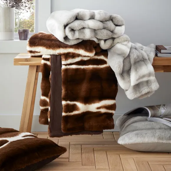 Flint Faux Fur Throw Blanket 130cm x 170cm 6