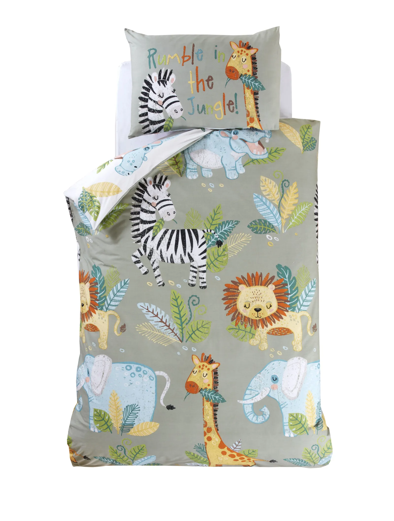 Rapport Home Rumble In The Jungle Duvet Cover Set with Pillowcase in Green 2