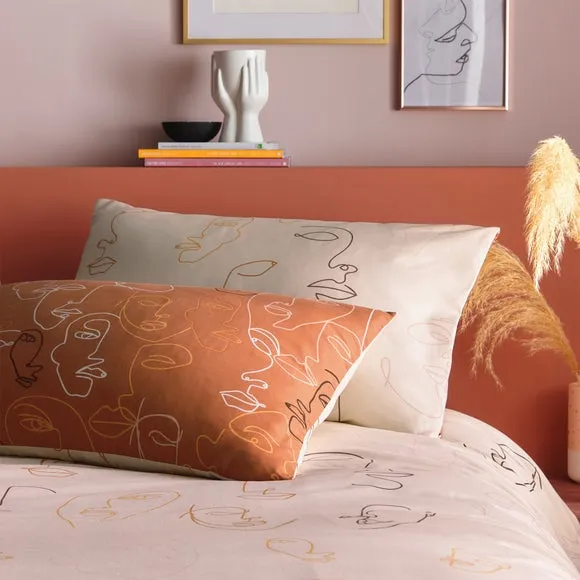 Furn. Kindred Apricot Reversible Duvet Cover and Pillowcase Set 4
