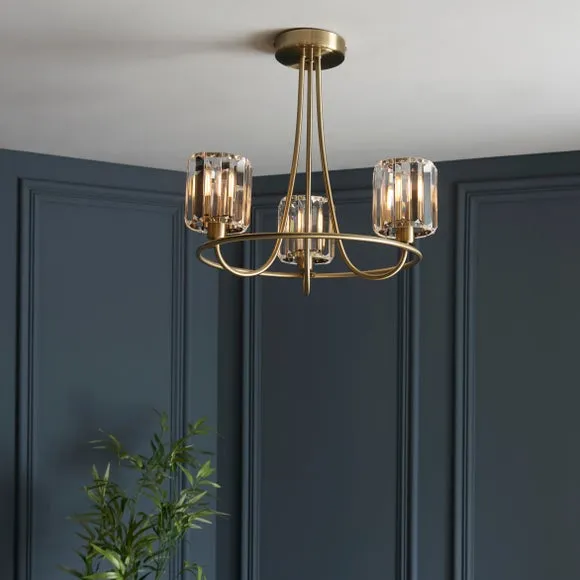 Vogue Laney Traditional 3 Light Semi Flush Ceiling Light 6