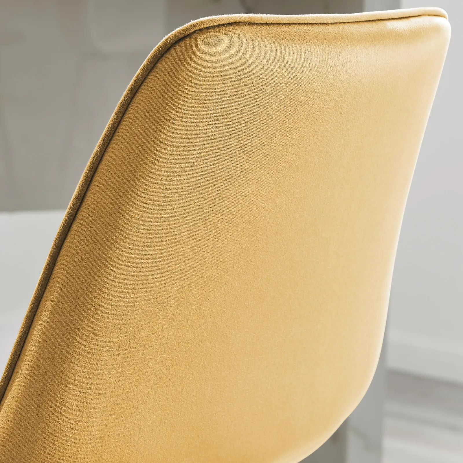 FurnitureboxUK Pesaro Set of 2 Velvet Black Legs Counter Stools in Mustard 4