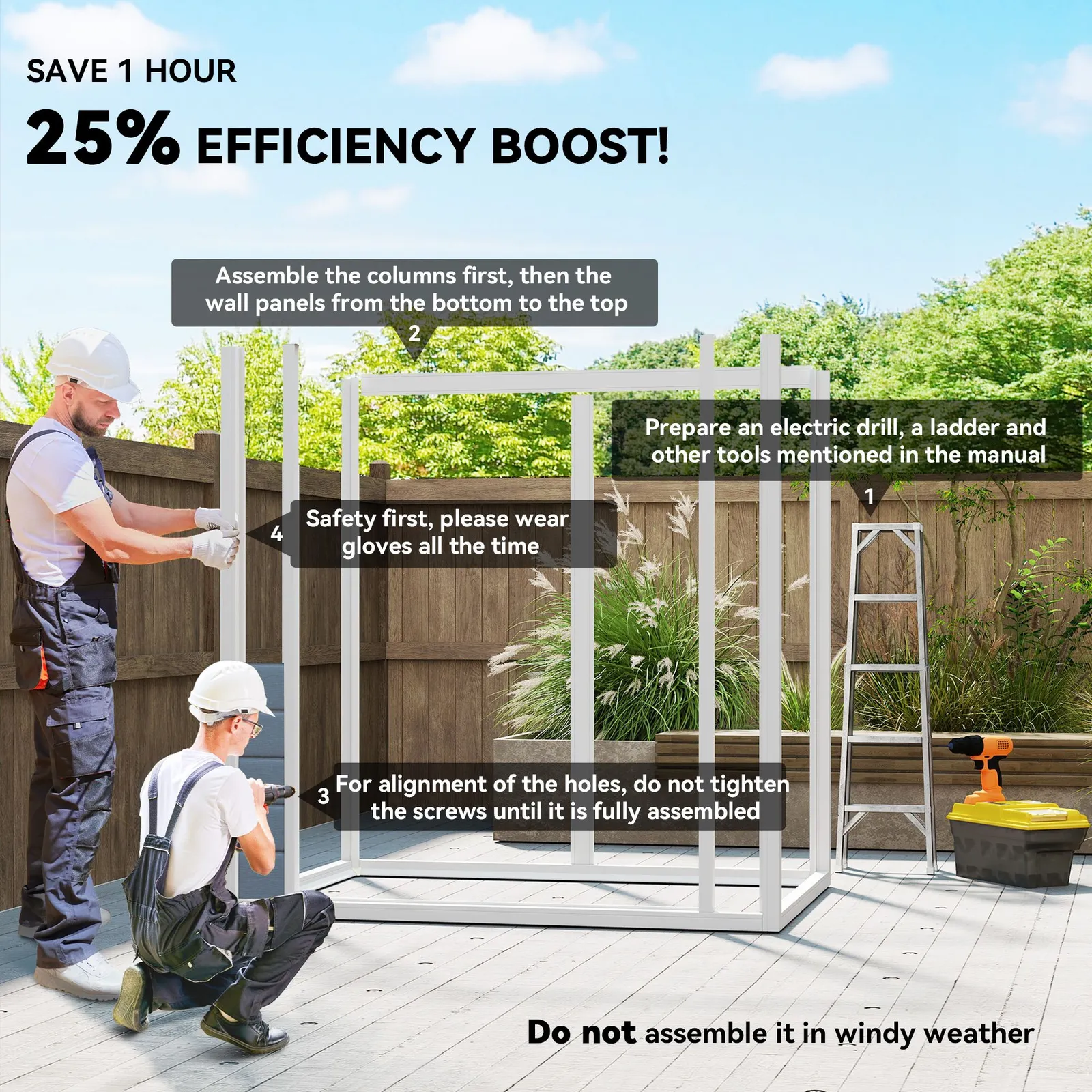 OUTSUNNY Lean to Garden Shed Plastic Tool Storage House w/ Lockable Door in Grey 4