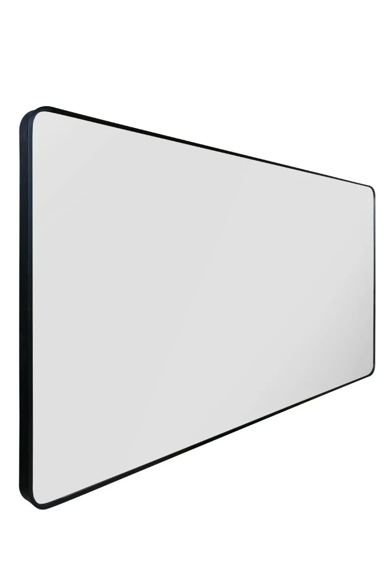 MirrorOutlet Black Aluminium curved Edge Wall Leaner Mirror 68"x33" (174X85CM) 5