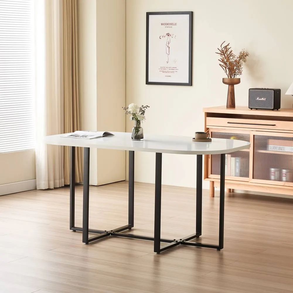 Comfy Living Ltd White 150cm Square Dining Table Set with 6 Grey Chairs 5
