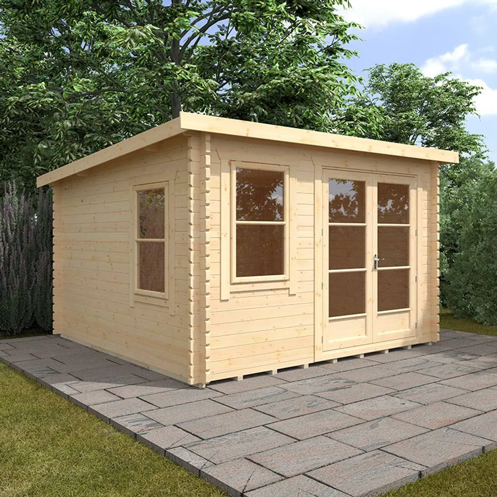 Buttercup Farm 12x12 The Belton 44mm Cabin - L355 x W355 x H232.8 cm in Natural 2