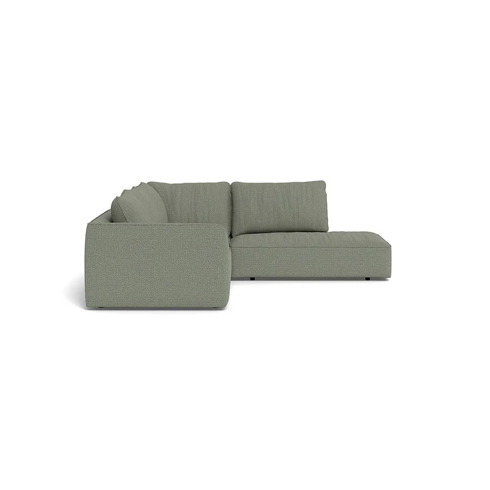 Heal's Morven Right Hand Facing Large Corner Sofa Boucle Tweed Lapis Black Feet 1