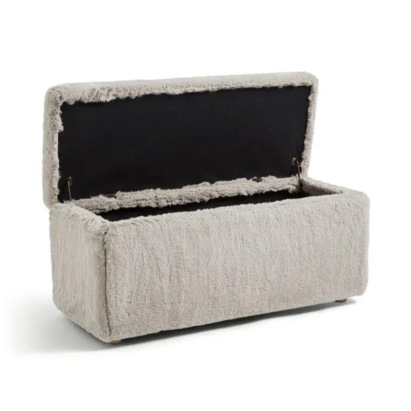 Elysia End of Bed Ottoman, Faux Fur 6