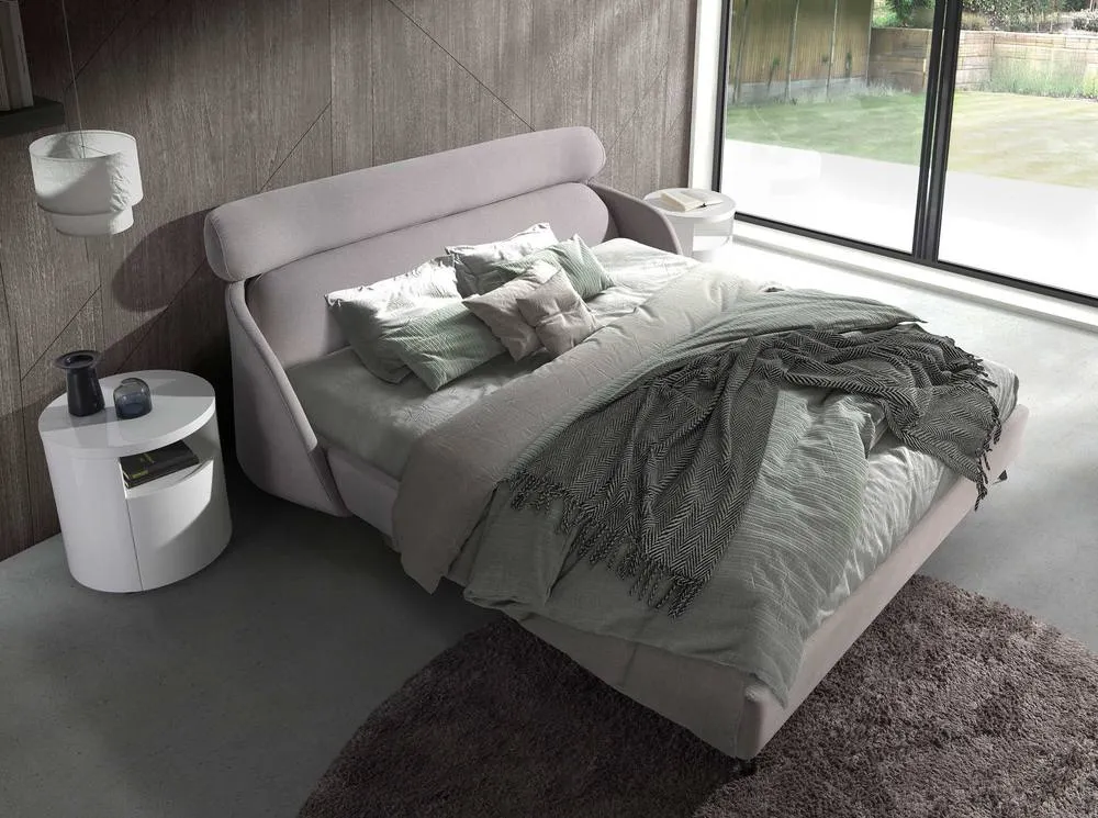 Angel Cerda Light Grey Upholstered Double Bed 180x200 cm 3