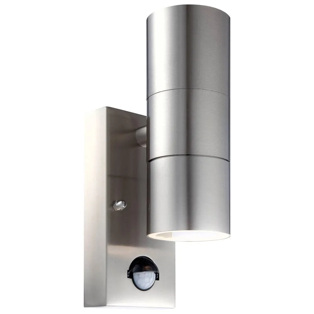 First Choice Lighting Blaze - Marine Grade Stainless Steel Motion Sensor Wall Light in Silver