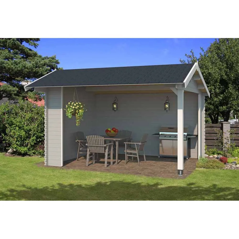 Lasita Maja Ltd Kirian 300-Log Cabin, Garden Room, Home Office - L420xW389.4xH273.6 cm in Light Brown 3