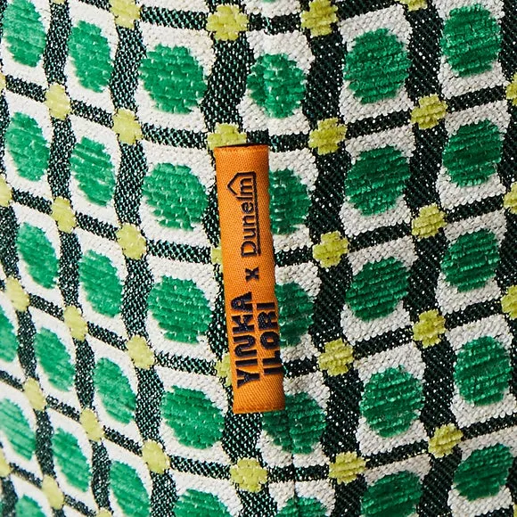 Yinka Ilori Swivel Dining Chair, Sweet Flows Green Fabric 3