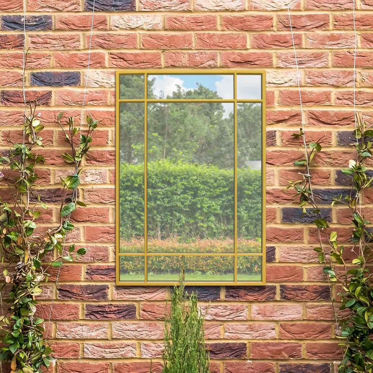 MirrorOutlet Gold Modern Contemporary Garden Wall Mirror 39" X 27" (100x70CM) 6