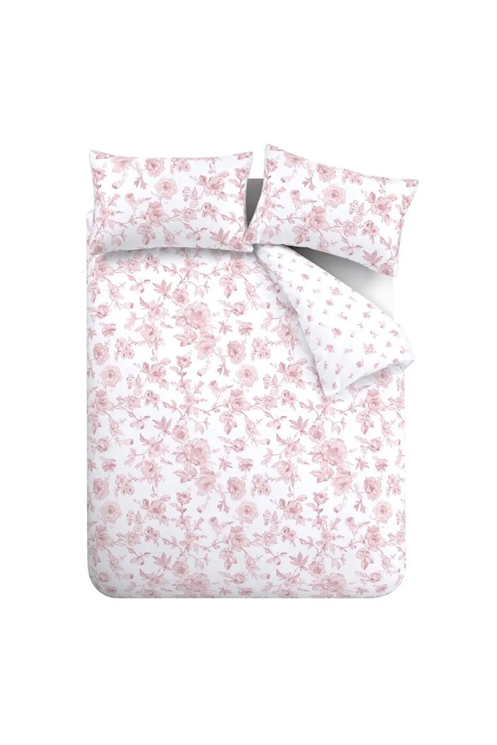 Catherine Lansfield 'Mirabelle Floral' Reversible Duvet Cover Set in Pink 5