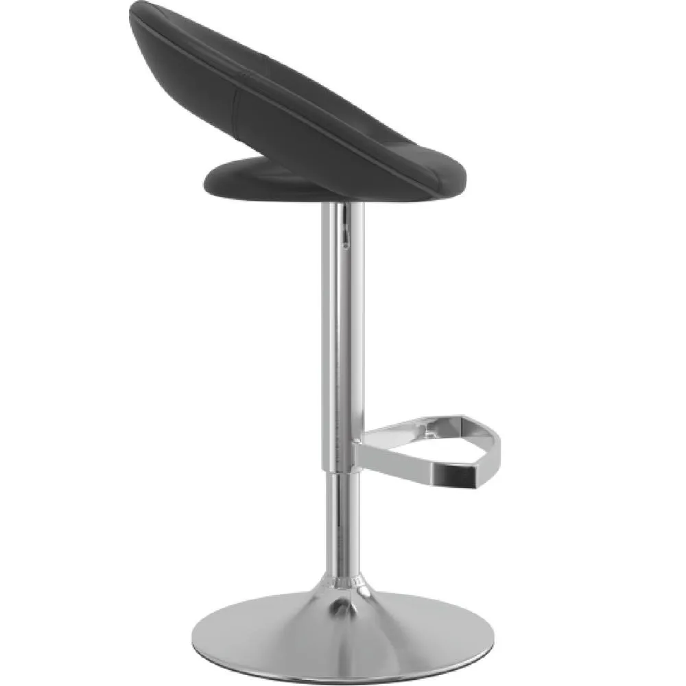 netfurniture Stylon Stylish Kitchen Bar Stool Brushed Moon Padded Seat in Black 4