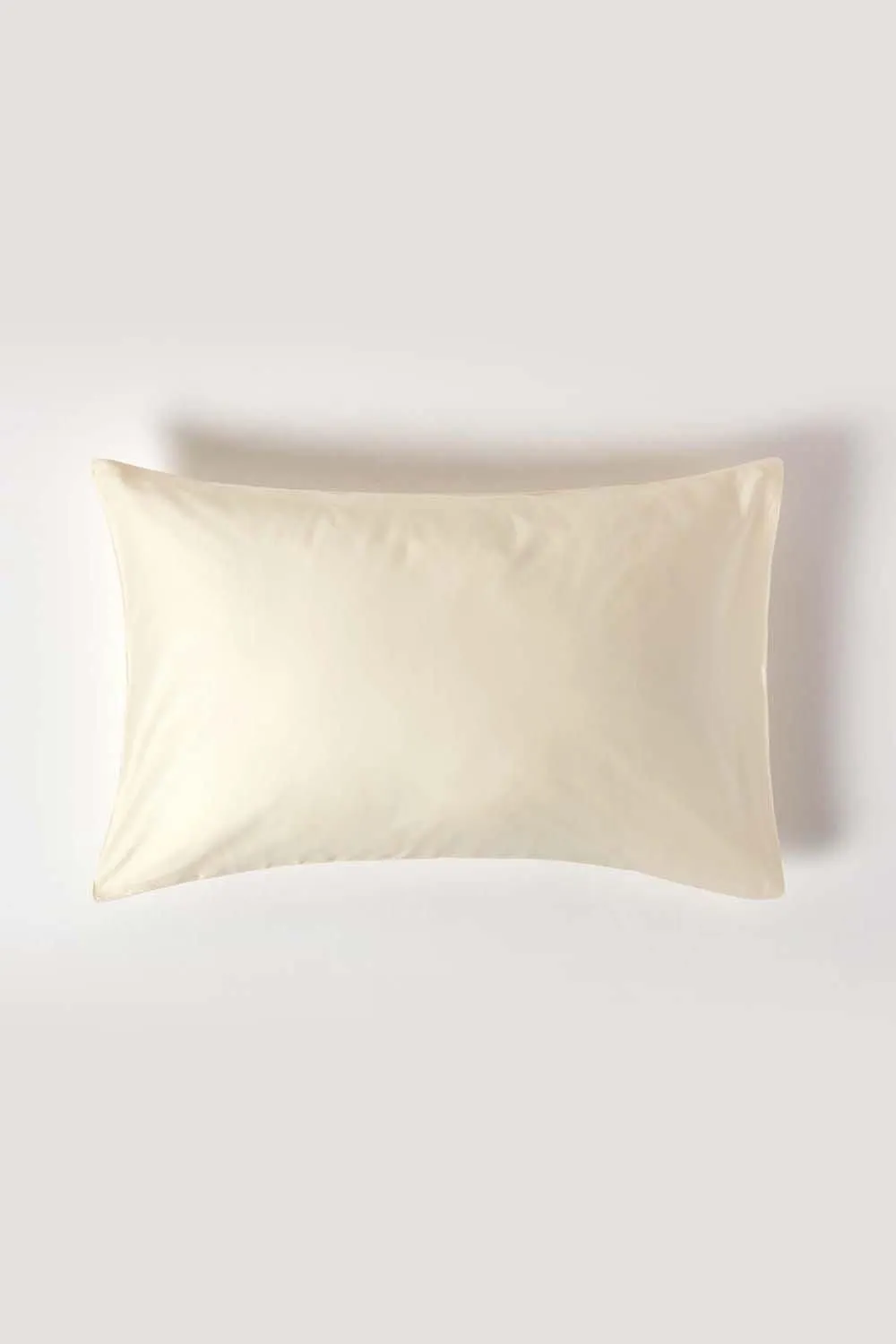Homescapes Sateen Cotton Housewife Pillowcase 400 TC in Cream 1