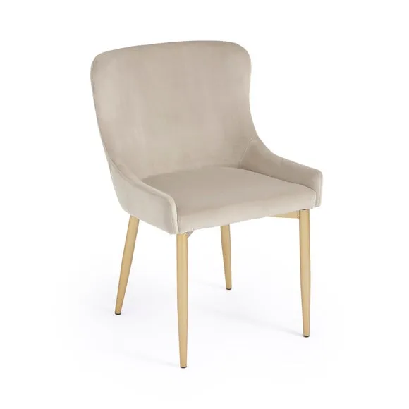 Montreal Set of 2 Dining Chairs, Mink Velvet 5