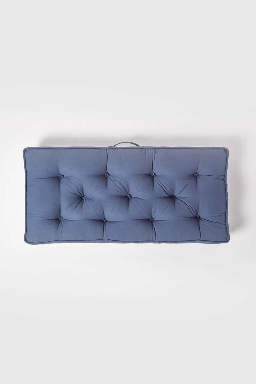 Homescapes Cotton 2 Seater Booster Cushion in Navy 3