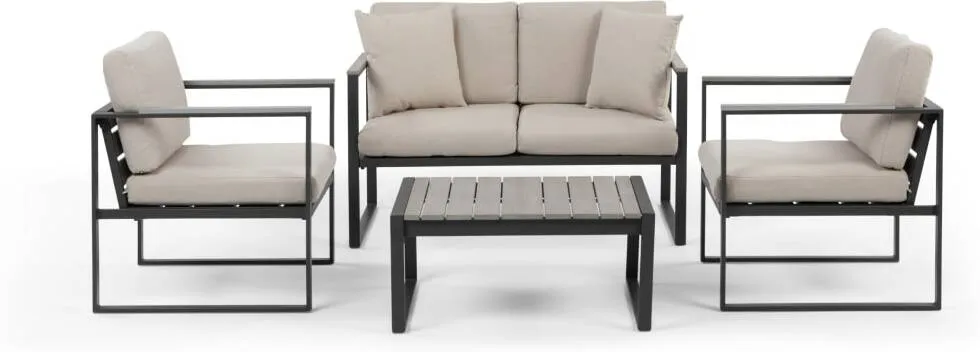 Catania Garden Lounge Set, Grey and Polywood