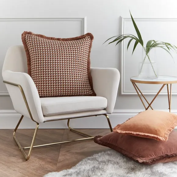 Fringed Cotton Velvet Cushion 4