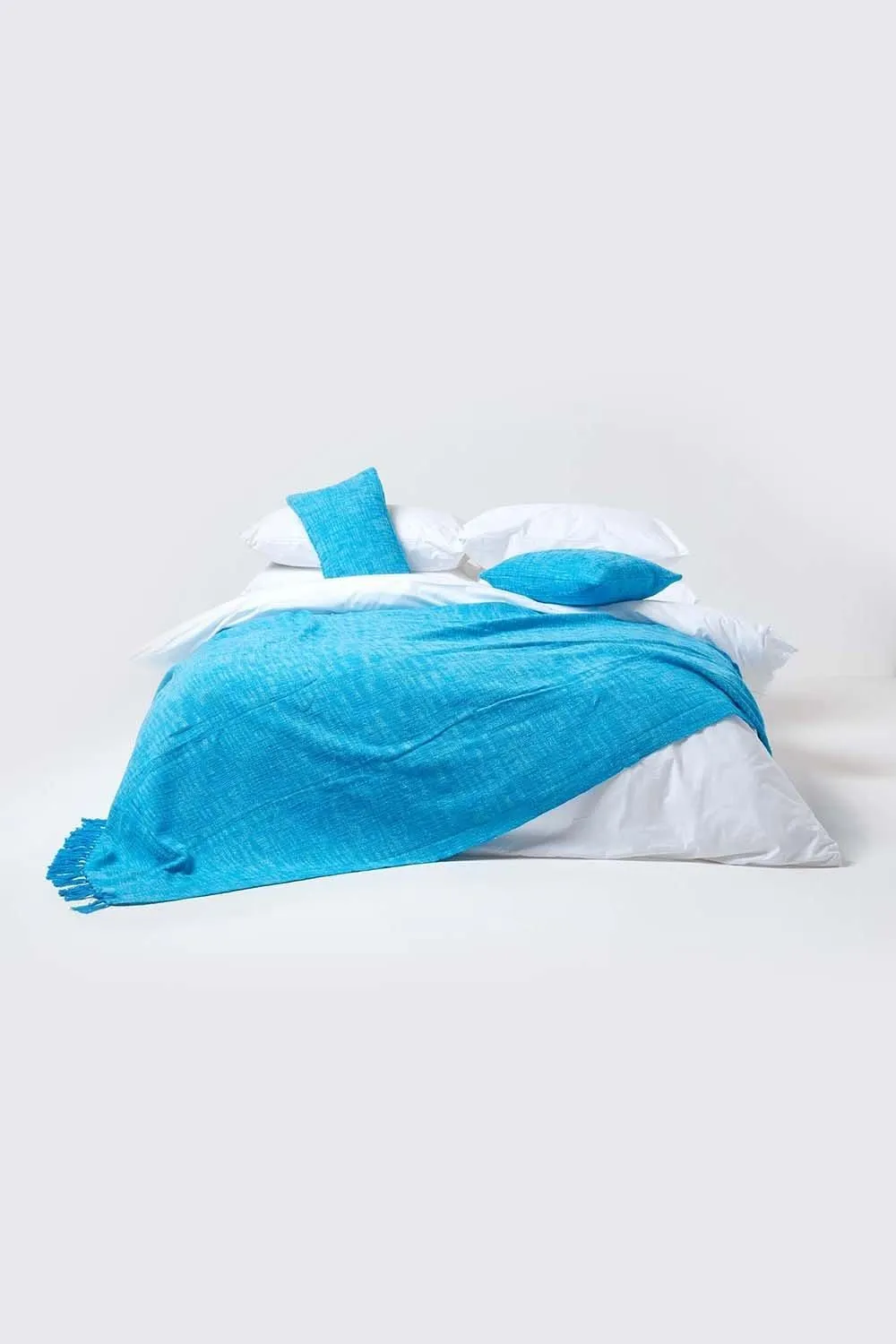 Homescapes Nirvana Cotton Cushion Cover in Teal 4