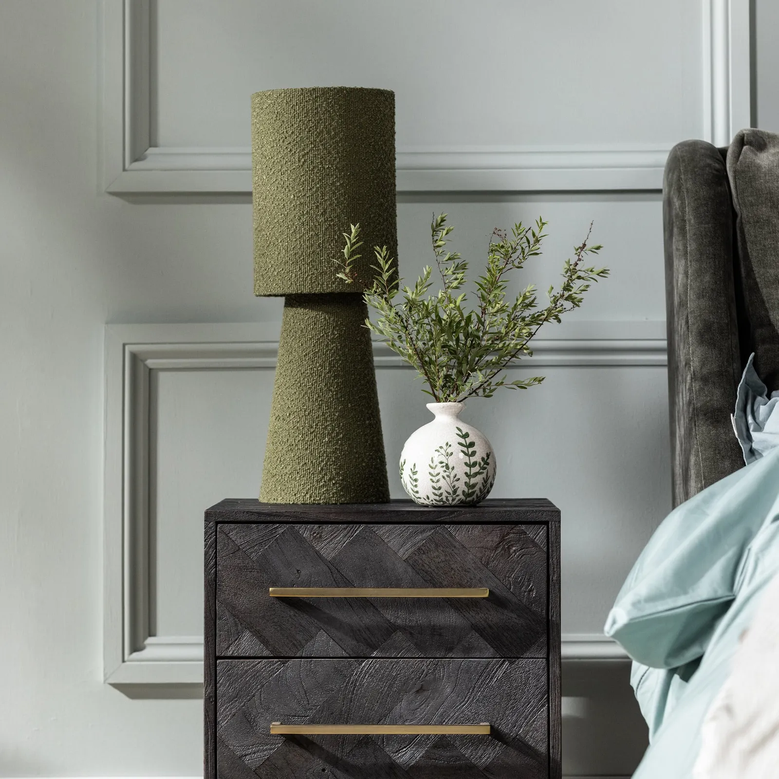 Green Boucle Table Lamp Fabric | Barker & Stonehouse 2