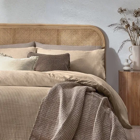 Yard Chunky Waffle 100% Cotton Duvet Cover & Pillowcase Set 2