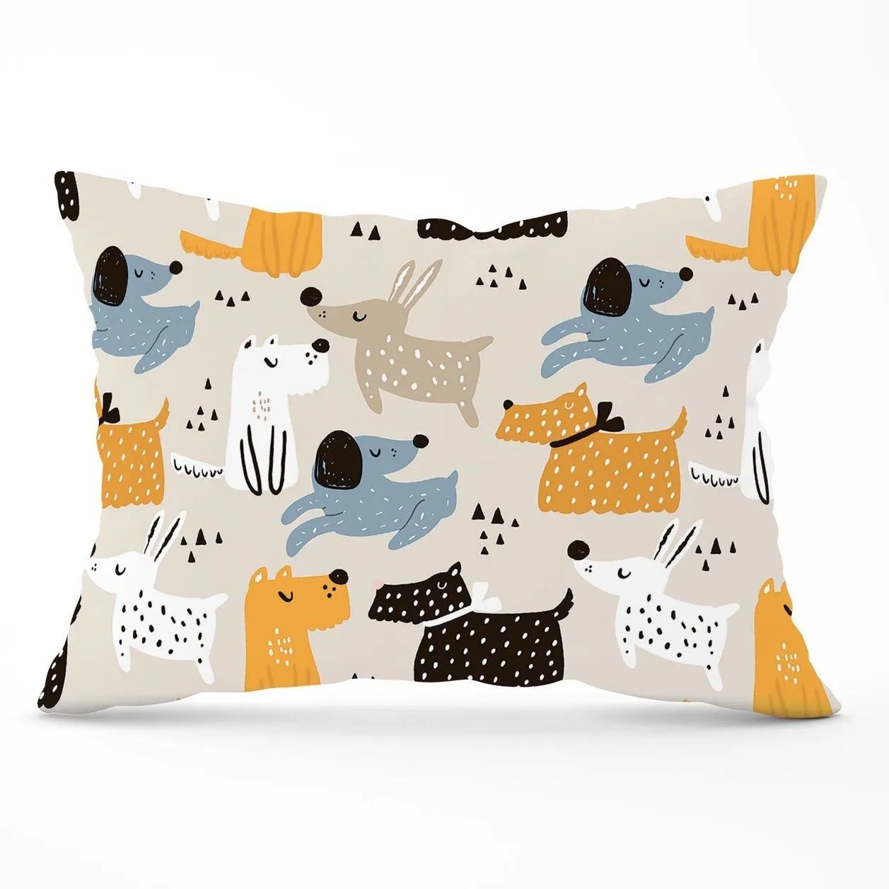 Warren Reed - Designer Hand Drawn Dogs Cushions in Brown