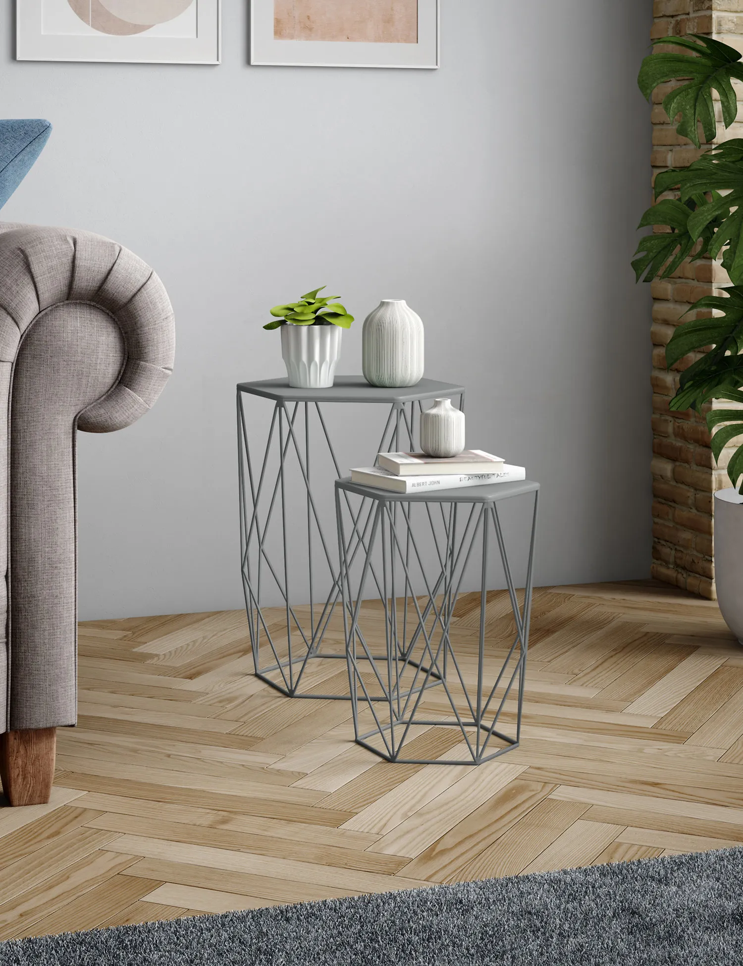 M&S Loft Wire Nest of Tables