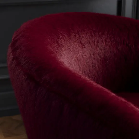 Reza Faux Fur Swivel Chair 2