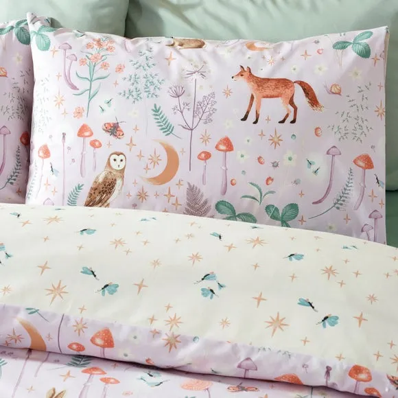 Catherine Lansfield Enchanted Twilight Animals Reversible Duvet Cover & Pillowcase Set 2