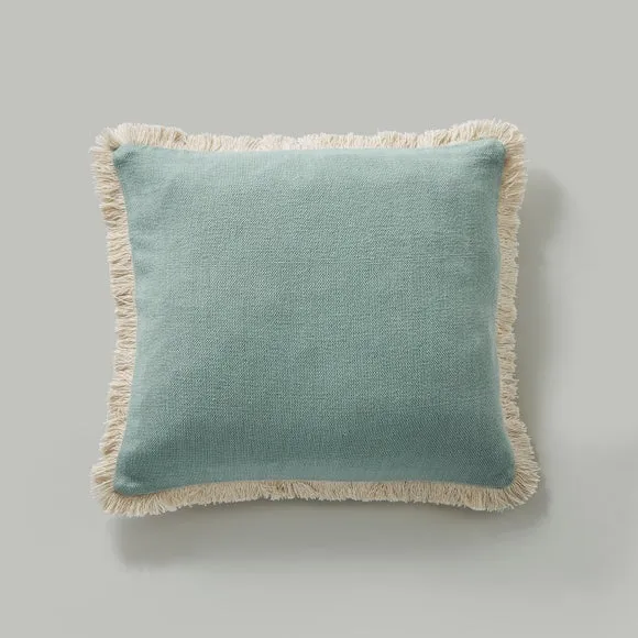Canvas Fringed Cotton Square Cushion 2