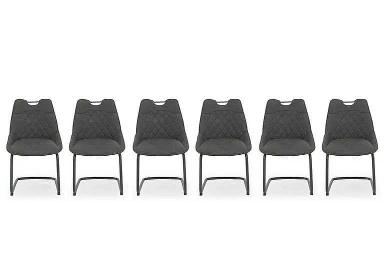 Warrior Set of 6 Cantilever Dining Chairs - Grey