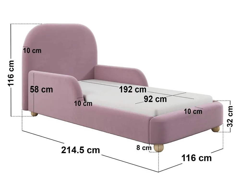 Flair Kira Upholstered Single Bed in Pink 6