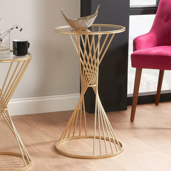 Pacific Liberty Side Table, Iron & Glass